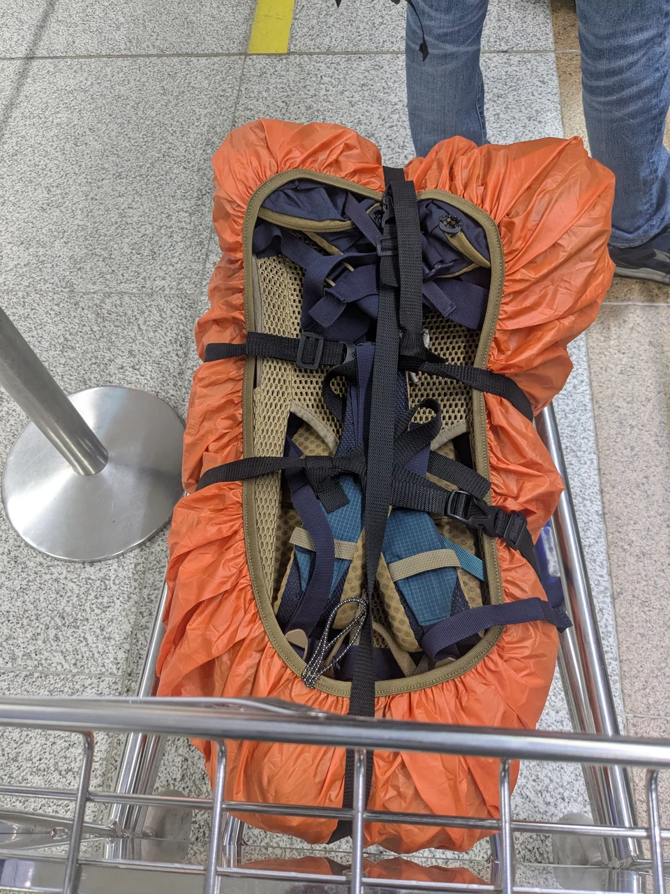 Backpack check-in at Delhi