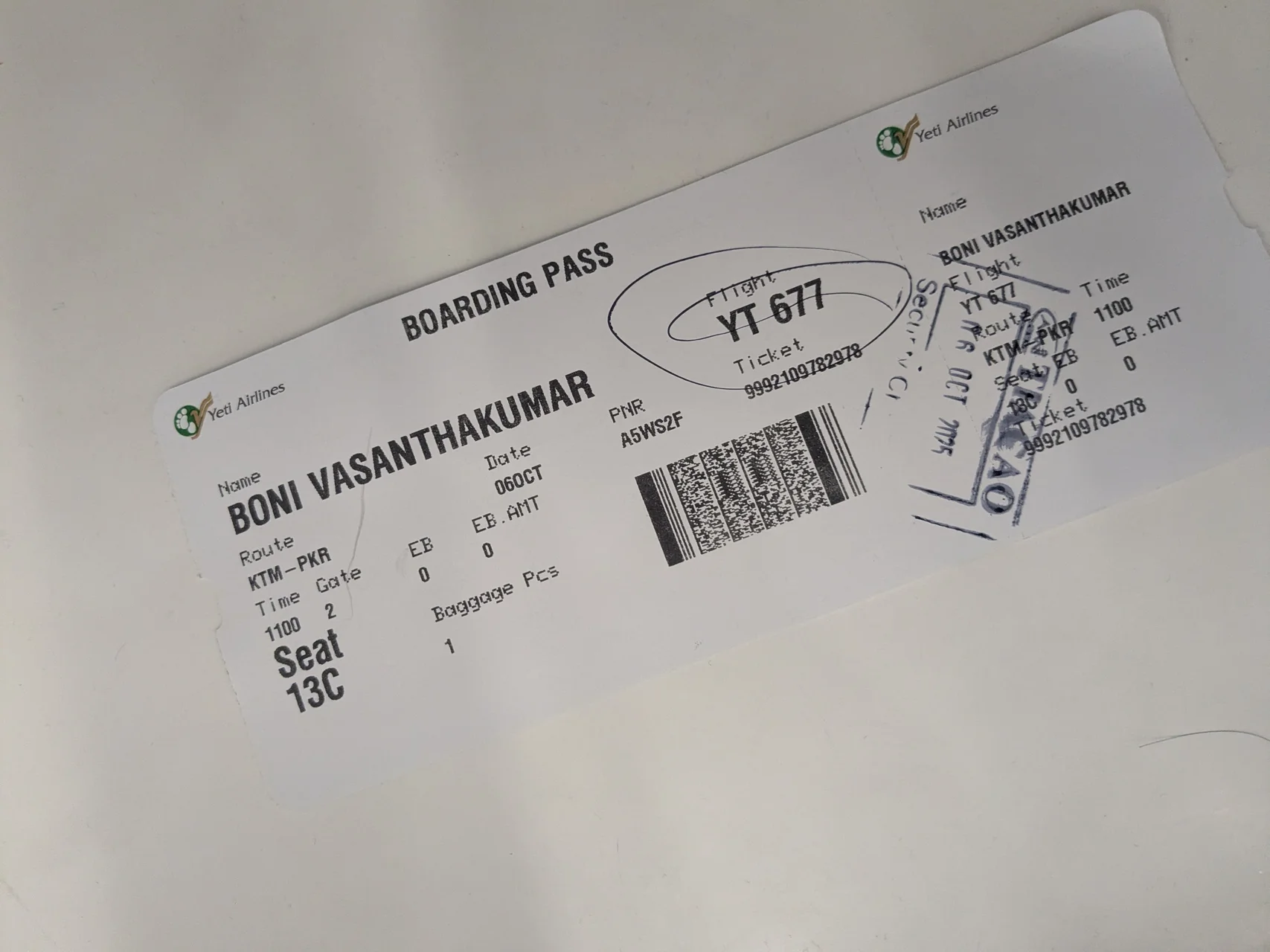 Boarding pass