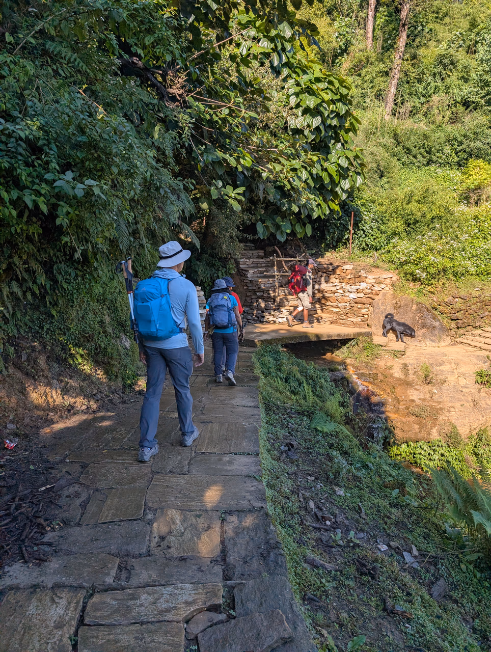 Starting the morning hike