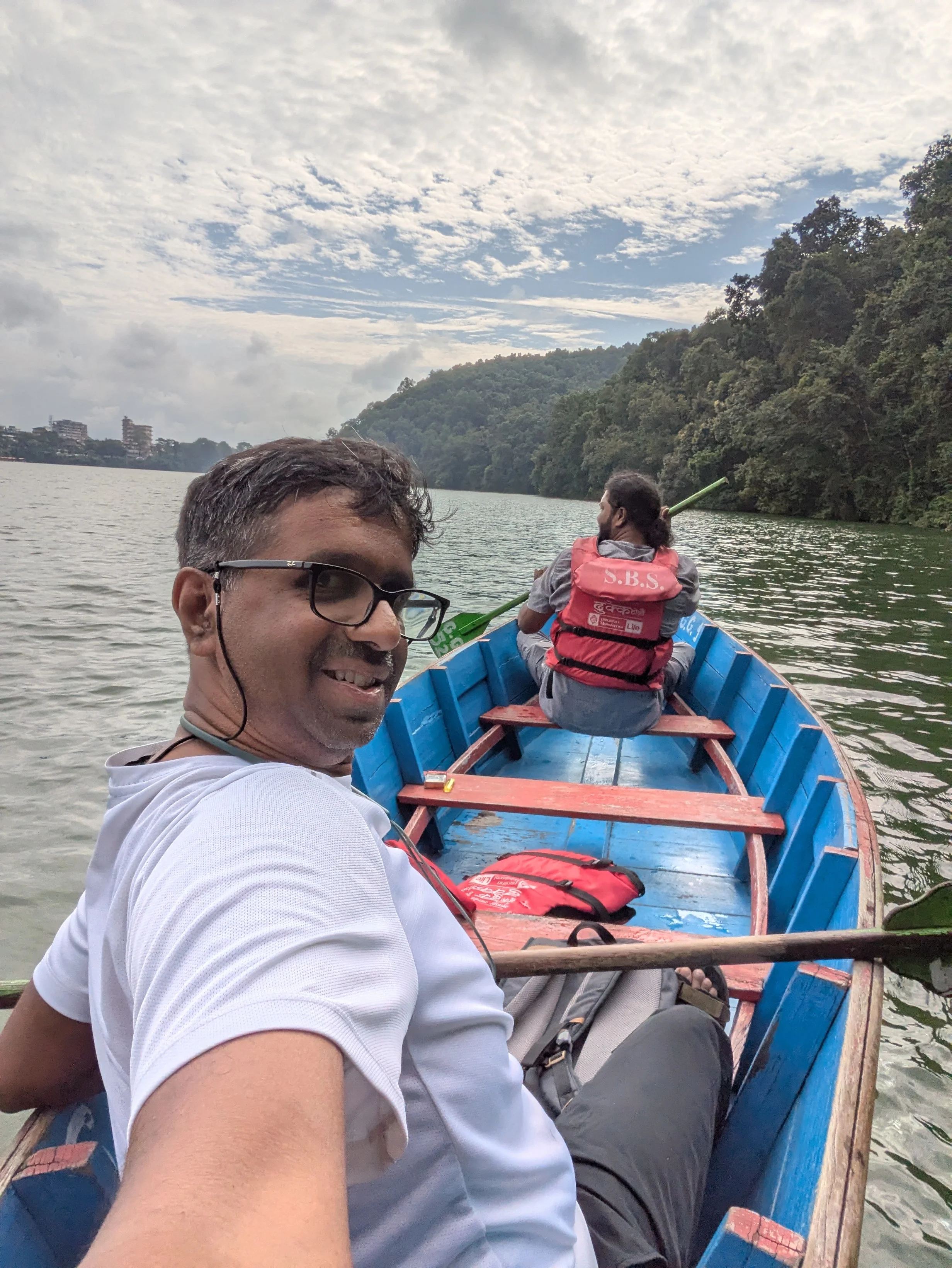 Rowing on Phewa Lake